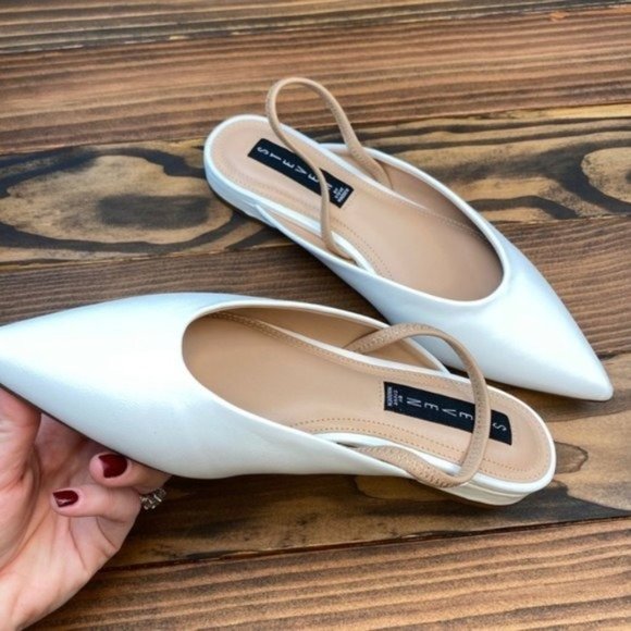 White Steve Madden 7.5 Lusta Slingback Pump Shoes - Picture 4 of 8